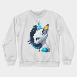 Robotic alien kitten | Space cat Crewneck Sweatshirt